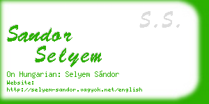 sandor selyem business card